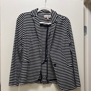 Women's Black and White Striped Blazer